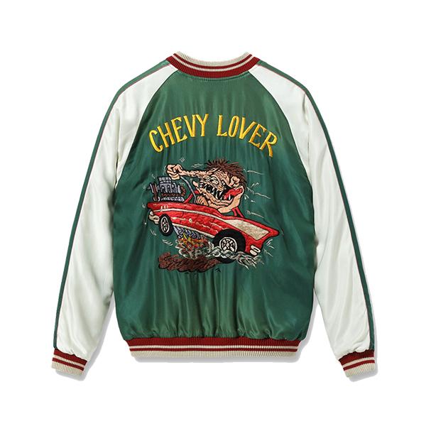 ★テーラー東洋 虎顔×CHEVY LOVER リバーシブルスカジャンL TAILOR TOYO テーラー東洋 スカジャン TIGER HEAD×CHEVY LOVER