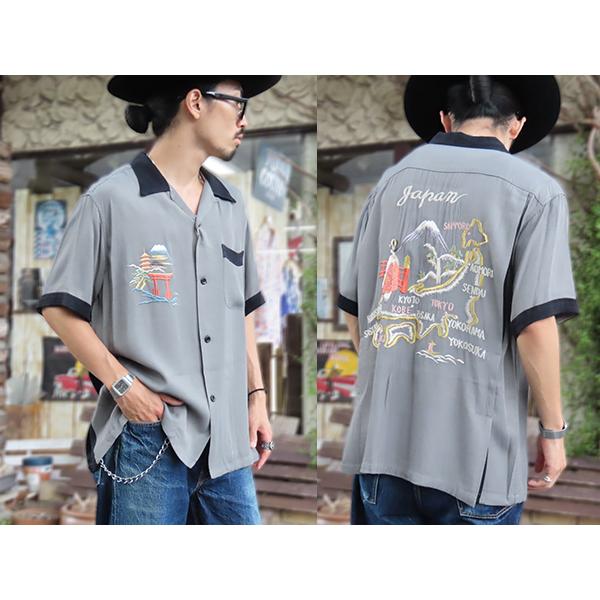 テーラー東洋 TAILOR東洋 スカシャツ TT39699 SUKA SHIRT “JAPAN MAP” 半袖 舞妓 刺繍 ジャパンマップ 50's ボーリングシャツ アメカジ 東洋 メンズ | TAILOR TOYO | 05