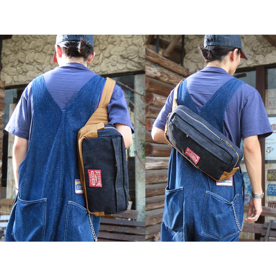 ジェクスウイルイウズ] カジュアルヴィンテージ万能デニムクロスボディ