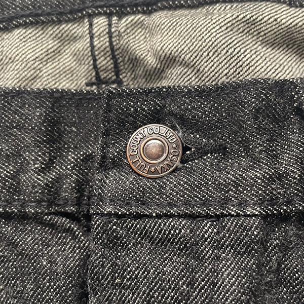 フルカウント FULL COUNT ジーンズ デニム 0105BK Wide Black Selvedge Denim ブラック 13.7oz ワンウォッシュ ワイド ストレート メンズ アメカジの画像