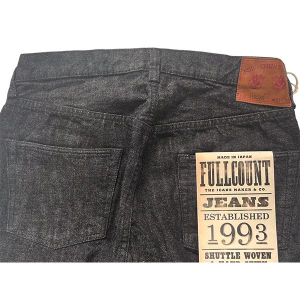 フルカウント FULL COUNT ジーンズ デニム 0105BK Wide Black Selvedge Denim ブラック 13.7oz ワンウォッシュ ワイド ストレート メンズ アメカジの画像