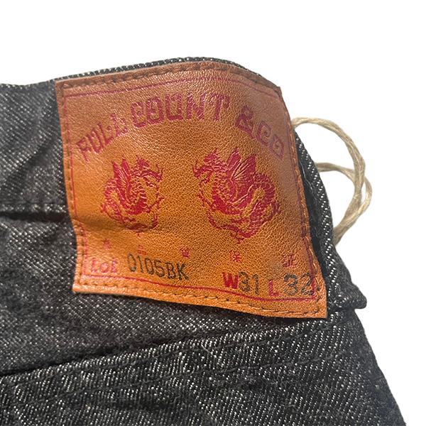 フルカウント FULL COUNT ジーンズ デニム 0105BK Wide Black Selvedge Denim ブラック 13.7oz ワンウォッシュ ワイド ストレート メンズ アメカジの画像