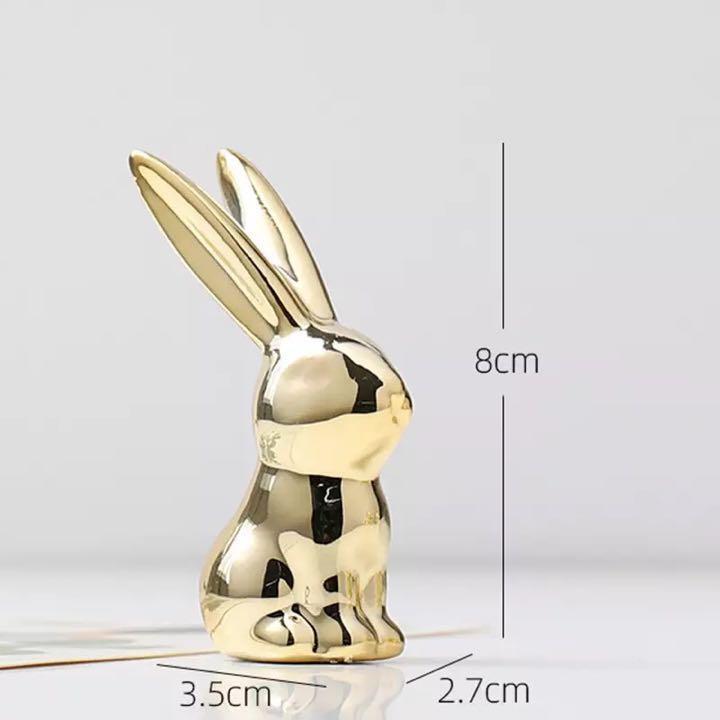 ウサギ ゴールド 置物 干支 アクセサリースタンド 兎 風水 開運
