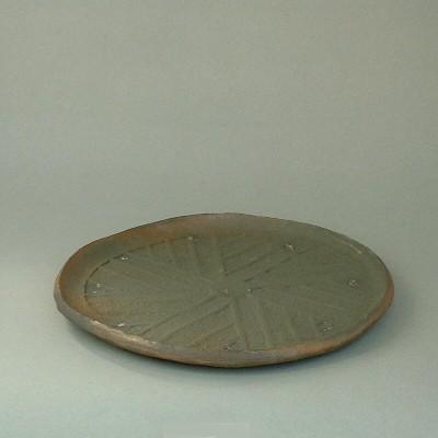 茶道具　菓子器　菓子盆　自然釉　土佐焼