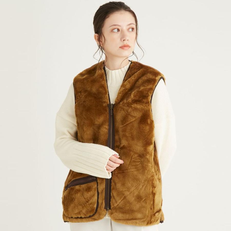Barbour バブアー レディース フロントジップ ファー ライナー ベスト 