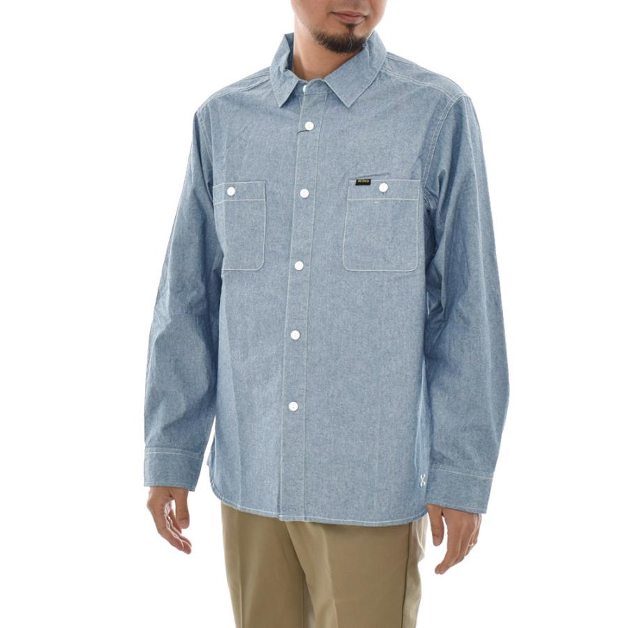 ブルコ BLUCO シャツ シャンブレー ワークシャツ 長袖シャツ シャンブレーシャツ ボタンシャツ メンズ CHAMBRAY WORK SHIRTS L/S OL-121-022 OL-121-020｜raiders｜07