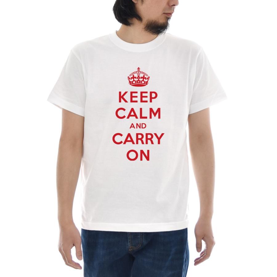 Keep Calm and Carry On Tシャツ ジャスト 半袖Tシャツ メンズ