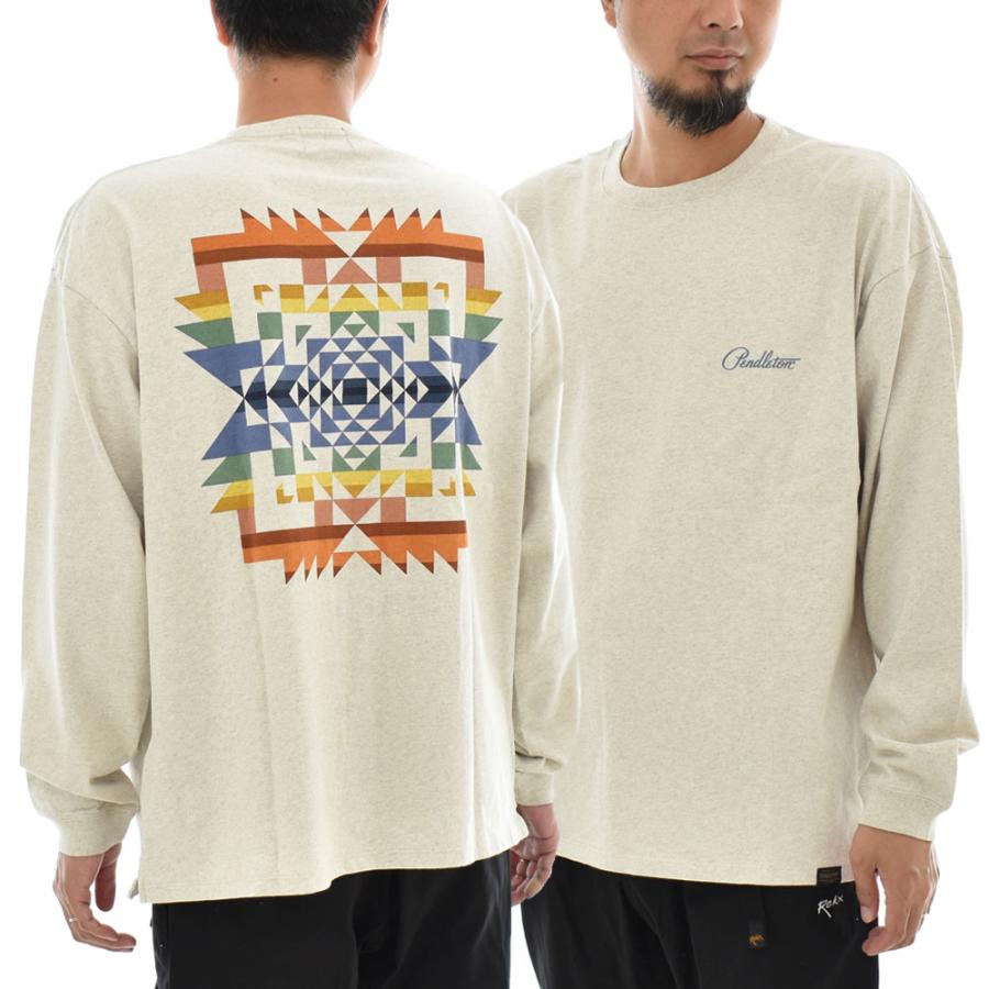 ペンドルトン PENDLETON 長袖Tシャツ バックプリント ロングスリーブTシャツ メンズ レディース 男女兼用 厚手 ヘヴィーウエイト ネイティブ柄 M L 3475-3004｜raiders｜15