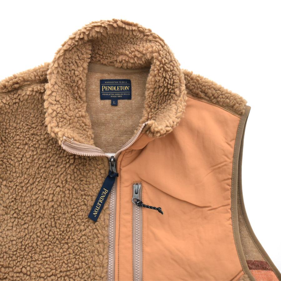 ペンドルトン PENDLETON フリース ジャガードボアフリースベスト 袖