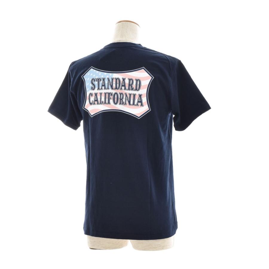 スタンダードカリフォルニア STANDARD CALIFORNIA Tシャツ SD USA FLAG SHIELD LOGO T メンズ 半袖シャツ  TEE ブランド スタカリ シールドロゴ 星条旗 TSOAE0630