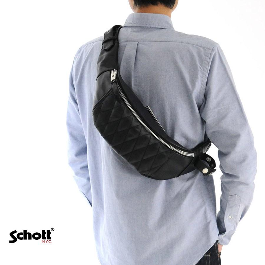 ショット Schott バッグ パデッド レザー ボディバッグ 3109023 メンズ【お取り寄せ商品】 :schott-bag01