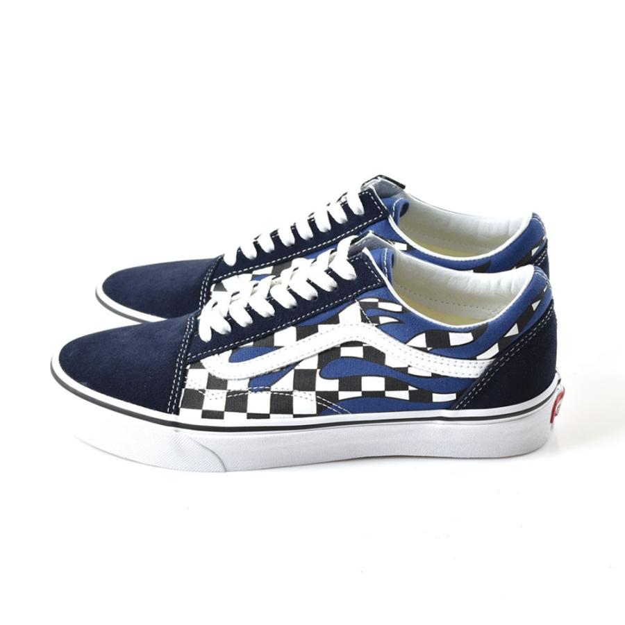 checkered vans with flames