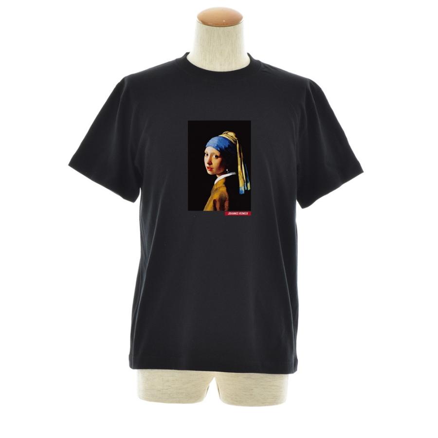 〈449〉FR2 半袖Tシャツ　フェルメール　真珠の耳飾りの少女　黒　ブラック 半袖 アートTシャツ】フェルメール Tシャツ 真珠の耳飾りの少女 ライフ