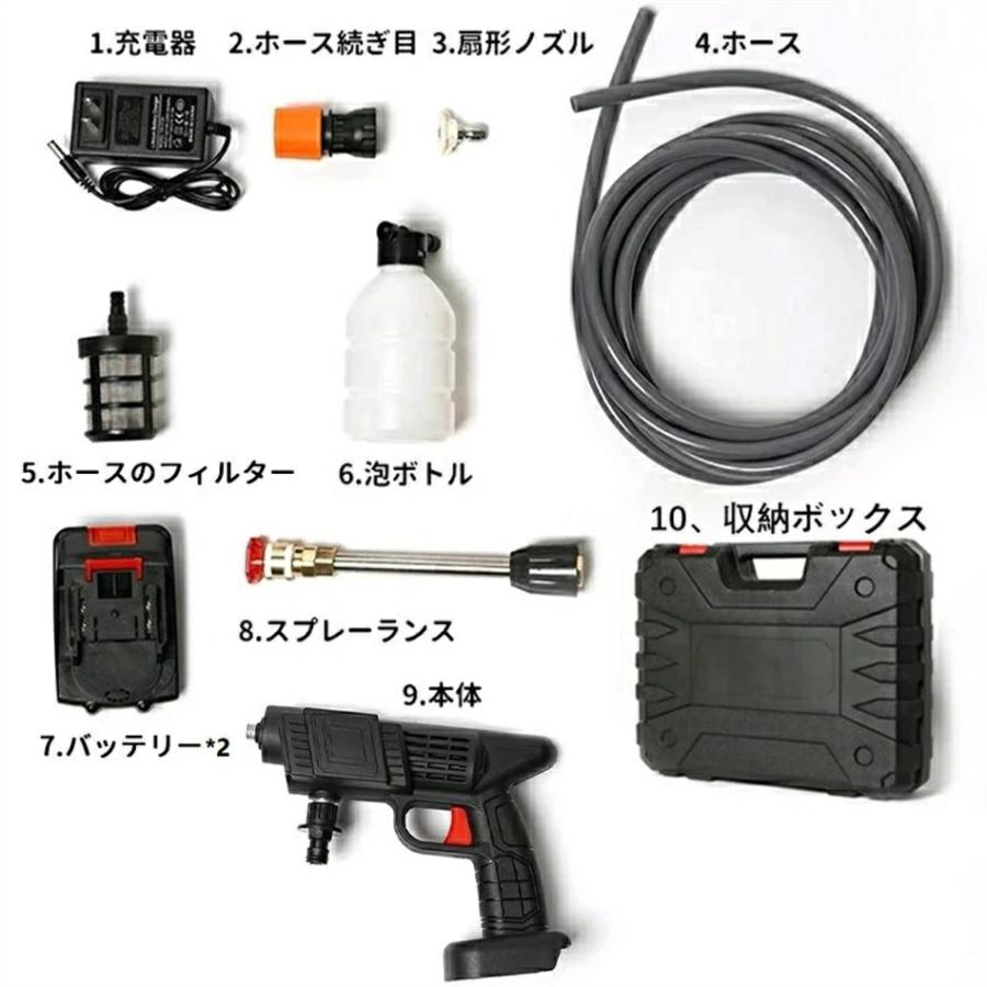 高速配送 高圧洗浄機 充電式 無線 バッテリー2個 コードレス 大容量