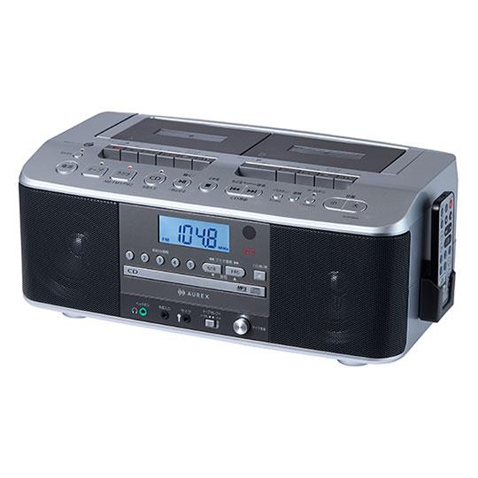 Aurex 東芝 CDラジカセ ダブルカセットレコーダーAUREX AX-KCRW70-S