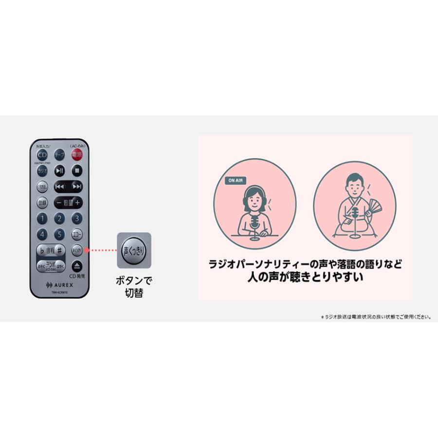 Aurex 東芝 CDラジカセ ダブルカセットレコーダーAUREX AX-KCRW70-S