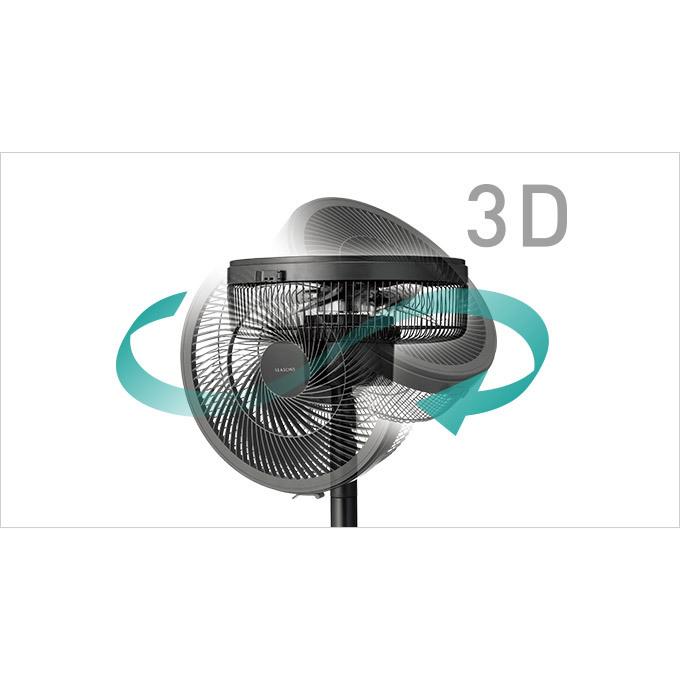 三菱 DCモーター 3D立体首振り扇風機 SEASONS R30J-DDB-K チャコール 