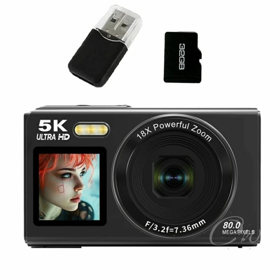 デジタルカメラ 5K 8000万画素 チ 18倍ズーム 高画質 WiFi機能 ビデオ