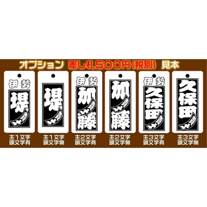 お祭り名入れ木札ネックレス／欅・桧・桜材など5種類：表面／お名前と地域名など＋裏面／家紋や社章・60×30×5mm　両面加工タイプの名入れ喧嘩札千社札 |  | 08