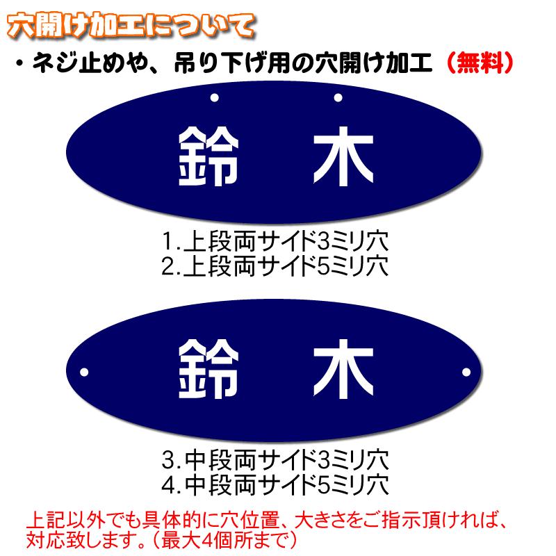マンション差し込み/プレート表札／楕円60×165　70×140mm　取付簡単両面テープ付(＋550円でマグネット仕様) |  | 11