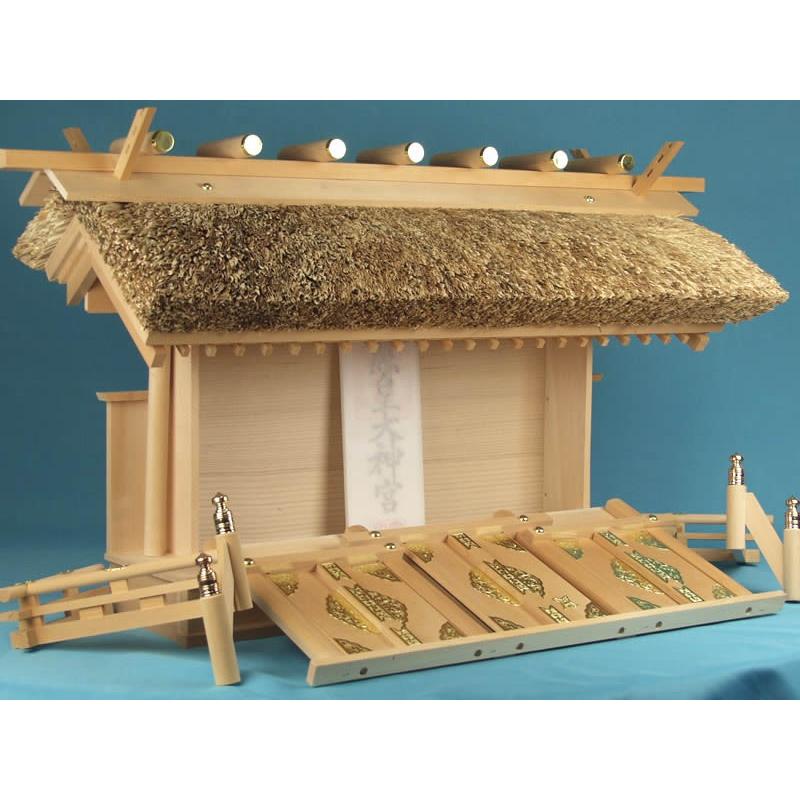 国産高級神棚/幅70×奥26×高40cm 神棚-茅葺通屋根三社 材質 国産高級神棚/幅70×奥26×高40cm 神棚-茅葺通屋根三社 材質