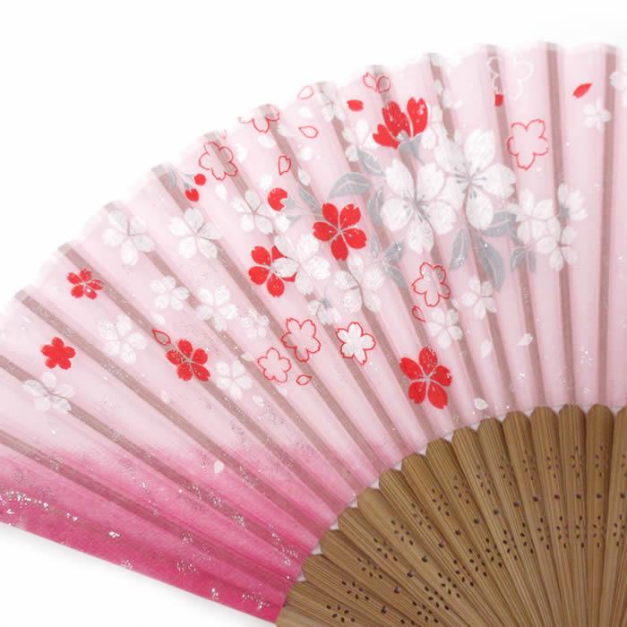 和柄おしゃれ名入れ扇子　女性レディース用（桜撫子・桜と猫）21cm　素材・・布シルク・竹おしゃれ名入れ扇子袋付　チャーム取付不可 |  | 10