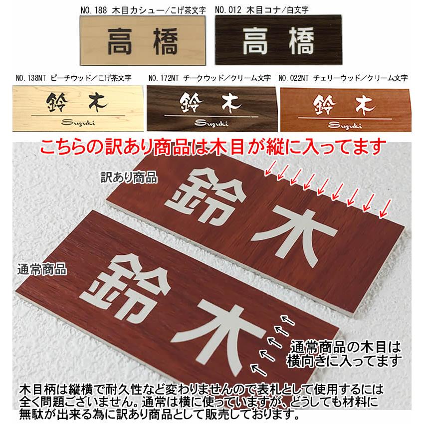 訳ありプレート差し込み/プレート表札／長方形／楕円形・固定サイズ・1.5ミリ厚・両面テープ付(＋550円でマグネット仕様)人気のステンレス調や木目調など |  | 14