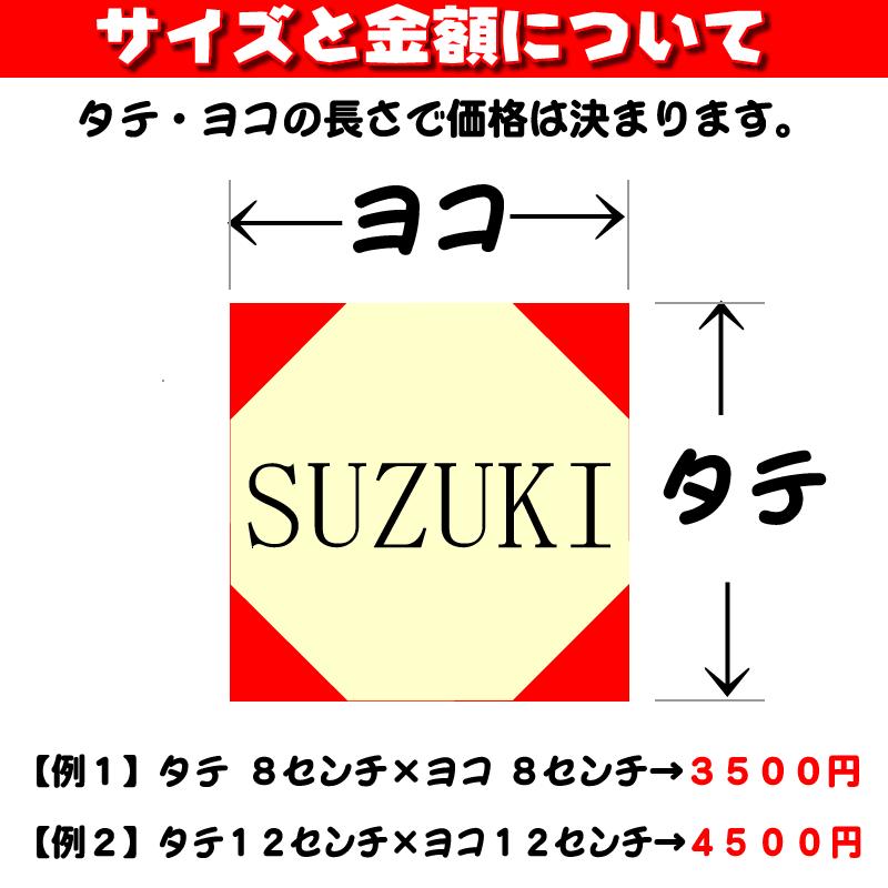 オフィスプレート表札／八角形・縦横200ミリ以内・1.5ミリ厚・両面テープ付(＋550円でマグネット仕様)1mm単位でサイズ自由変更 【心】