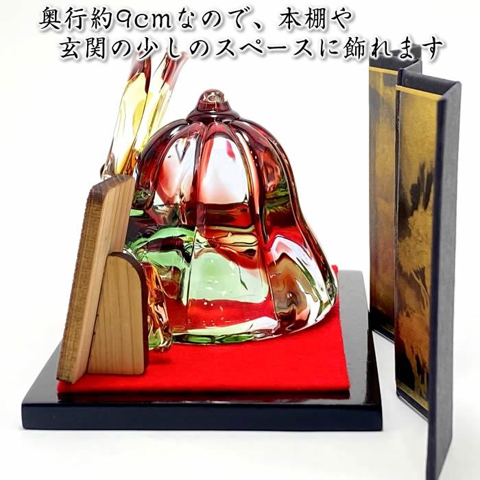 名札付き兜飾りセット【武将兜暁 CKF035】金屏風（龍）DGX010B・立て名札付き端午の節句♪五月人形 SD-FKT 91436の画像