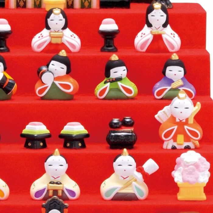錦彩 花かざり雛（七段飾り・15人）ひな祭り薬師窯 陶器の雛人形