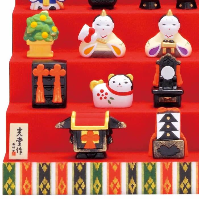 薬師窯　錦彩花かざり雛　五段飾り　ひな人形　新品　ひな祭り　お雛様　ミニチュア 薬師窯 錦彩花かざり雛 五段飾り ひな人形 ひな祭り 雛人形