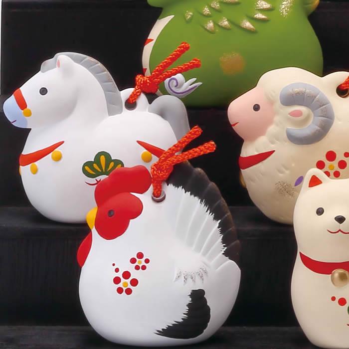 錦彩 招福寿々十二支段飾り（土鈴・大） 開運招福の干支 縁起の