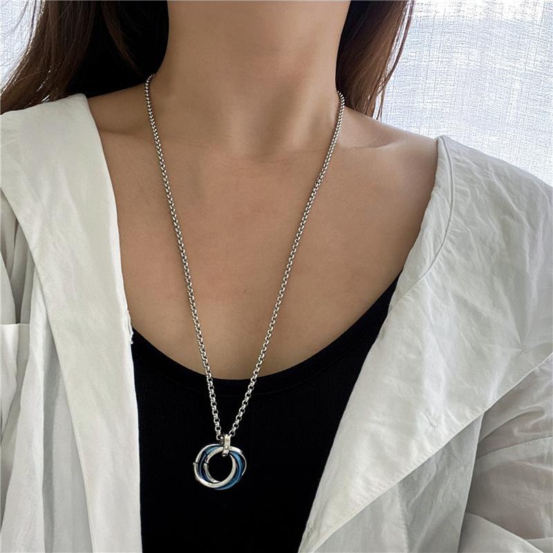 国内発送 ネックレス メンズ レディース ユニセックス ステンレス 3連リング おしゃれ かっこいい かわいい Aynaelda Com