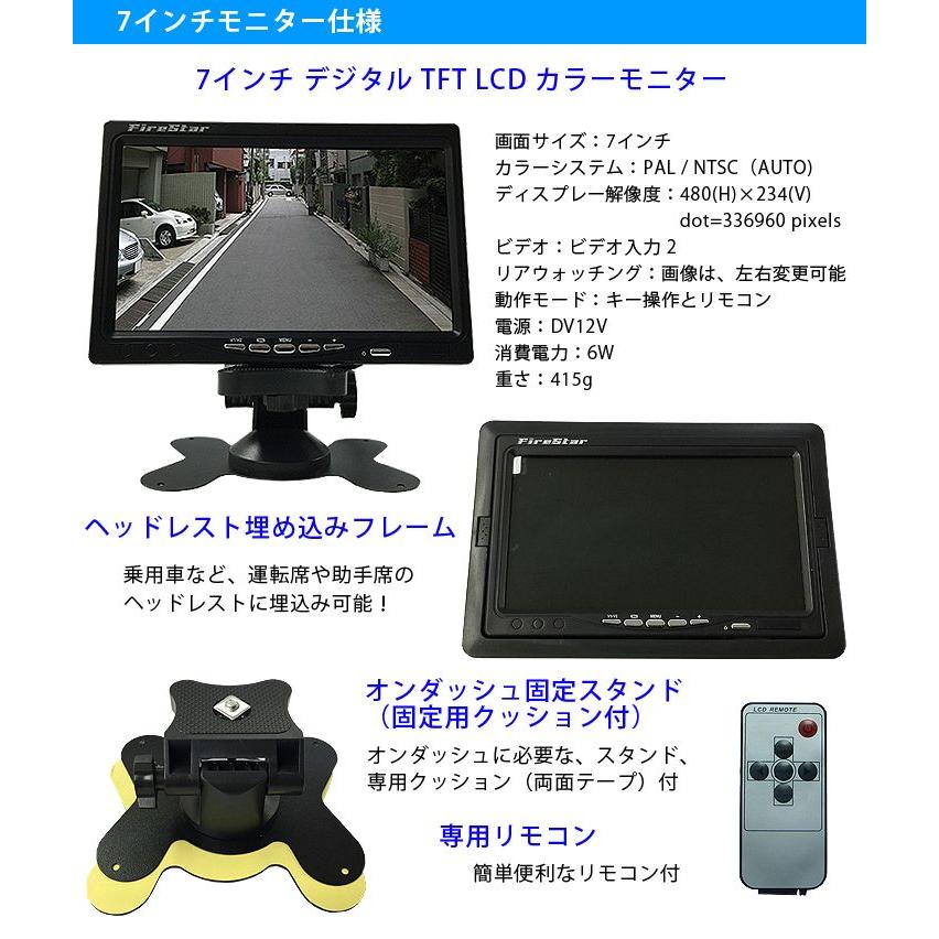 豪華セット！7インチモニター＋バックLEDカメラ＋20Mケーブル 7