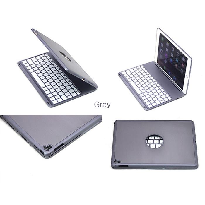 iPad Pro 9.7インチケース アルミカバー 光る 7色 キーボード スリム