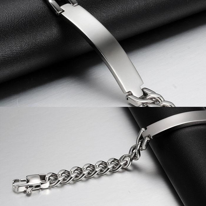 シルバー メンズ ブレスレット プレート 腕輪 ファッション