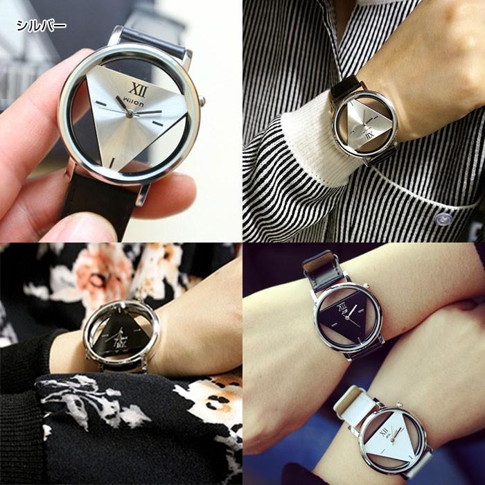トライアングル盤腕時計 男女兼用 ペアウォッチ 三角盤 メンズ