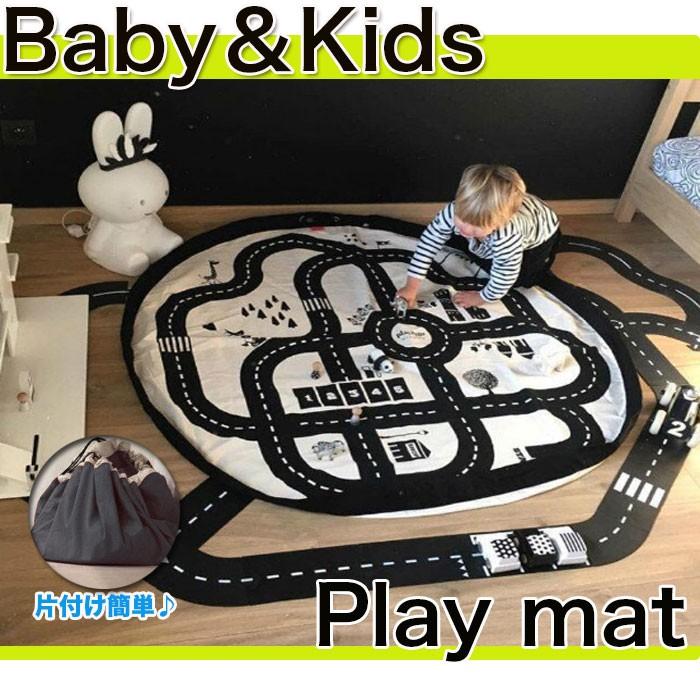 ロードプレイマット 子ども用 子供部屋 モノトーン 巾着タイプ 道路 道 電車 車遊び 洗濯可能 ラグ 直径135cm キッズ Rim Road Pouch R 09n 来夢house 通販 Yahoo ショッピング