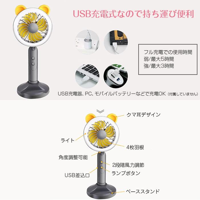 USBハンディファン LEDランプ付き Amazon | [携帯用扇風機]LEDライト付き ハンディファン/ホワイト