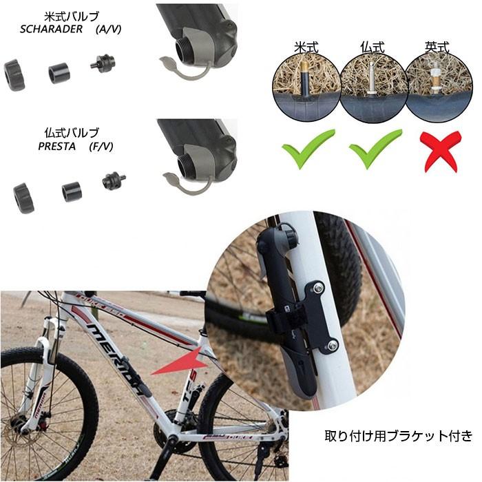 GIYO GP-41S 自転車 空気入れ エアーポンプ 米式・仏式バルブ対応