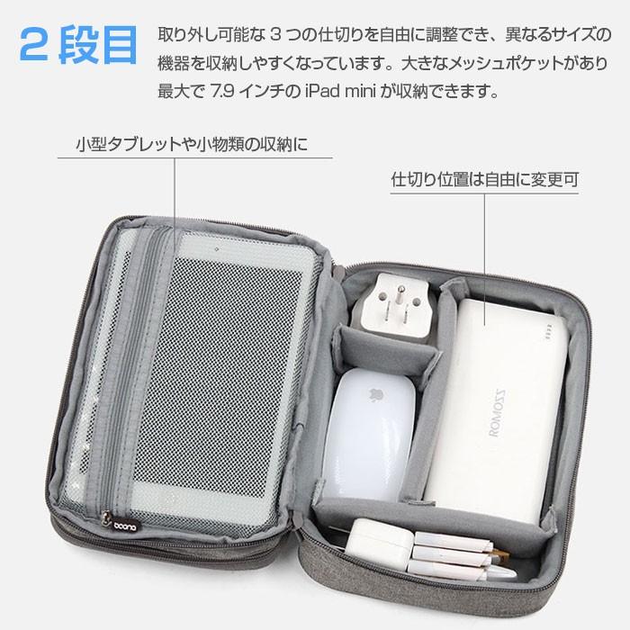 ガジェットポーチ PC用品 二段構造 ケーブル 充電器 マウス Switch