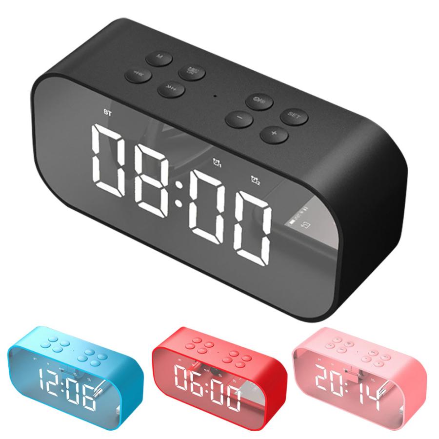 ミラー クロック ワイヤレス スピーカー Bluetooth接続 時計 アラーム