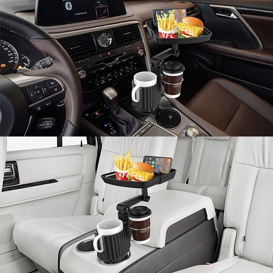 引取限定　キャンピングカー　車内テーブル　ドリンクホルダー付テーブル YAC 車用 テーブル ドリンクホルダー フック付 車で食事テーブル