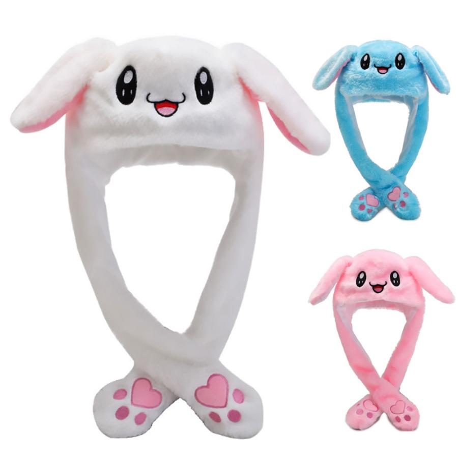 耳がぴょこっと動く うさぎ 帽子 うさ耳 着ぐるみ もこもこ 秋冬用