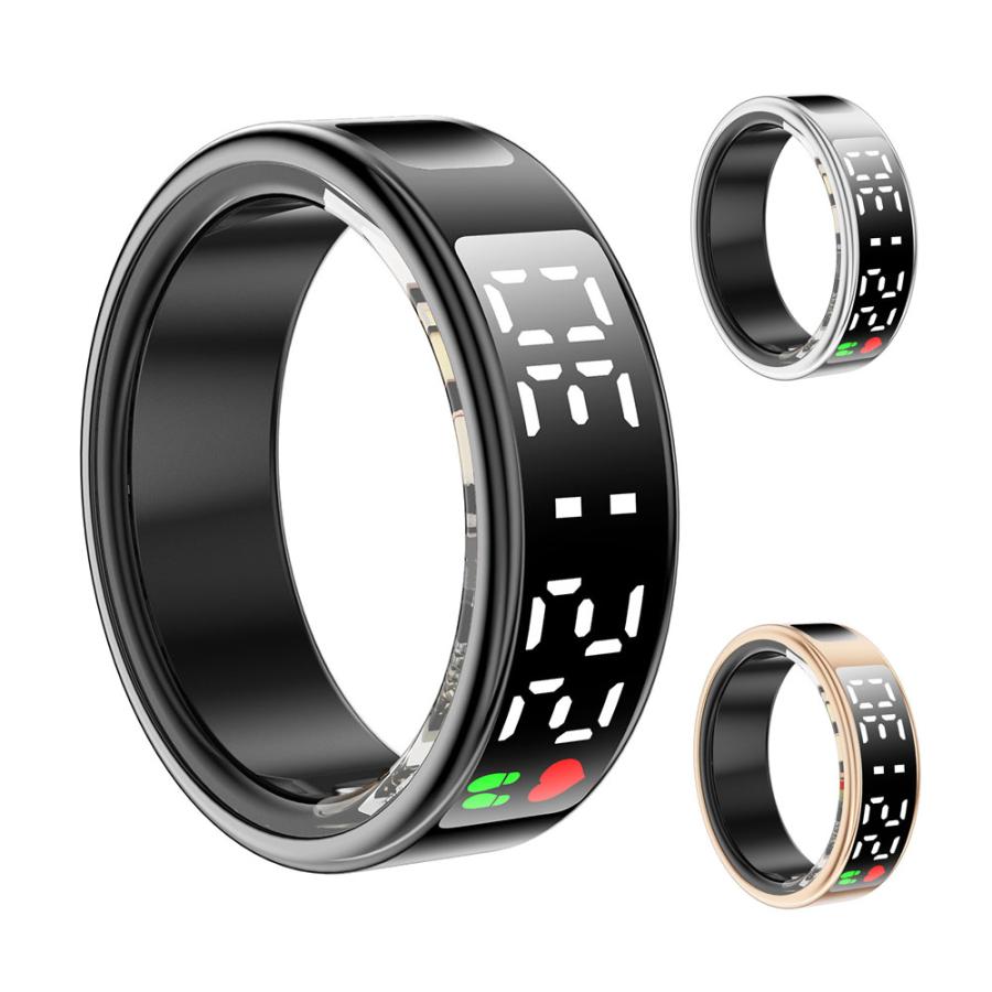 SR08 スマートリング 指輪型 リング型 時計 IP68防水 心拍数 睡眠