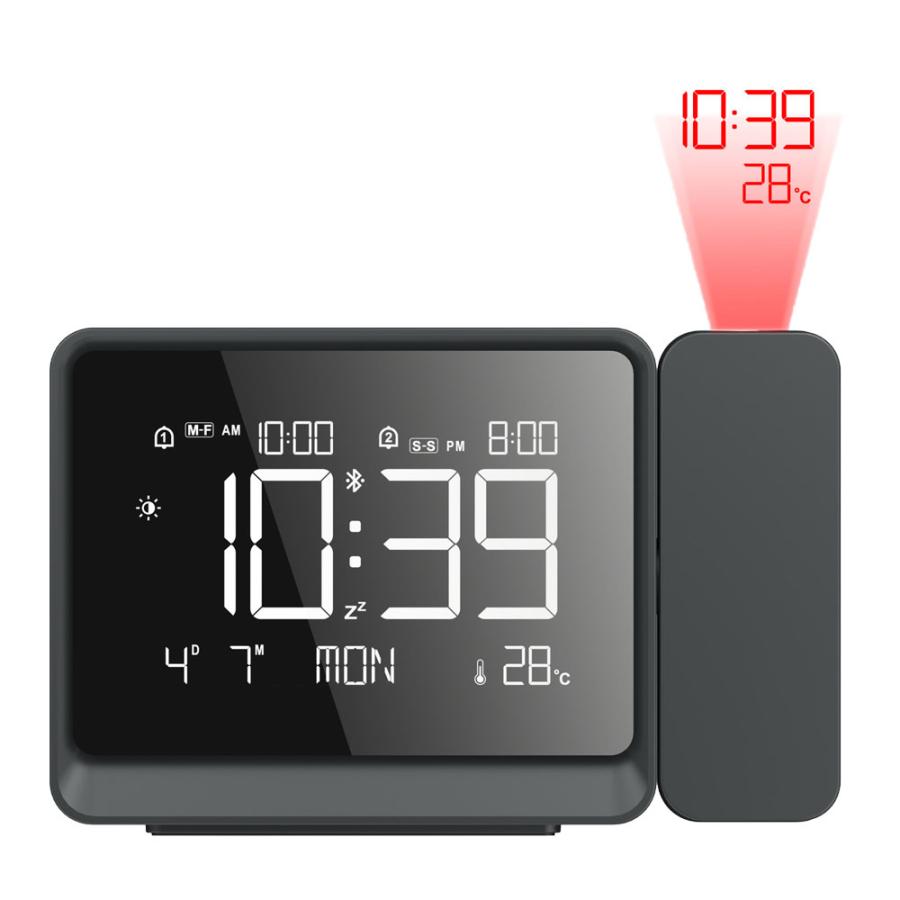 プロジェクター時計 投影 デジタル 置き時計 目覚まし時計 デュアル