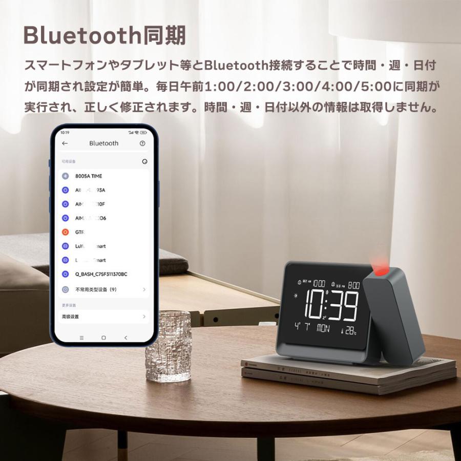 プロジェクター時計 投影 デジタル 置き時計 目覚まし時計 デュアル