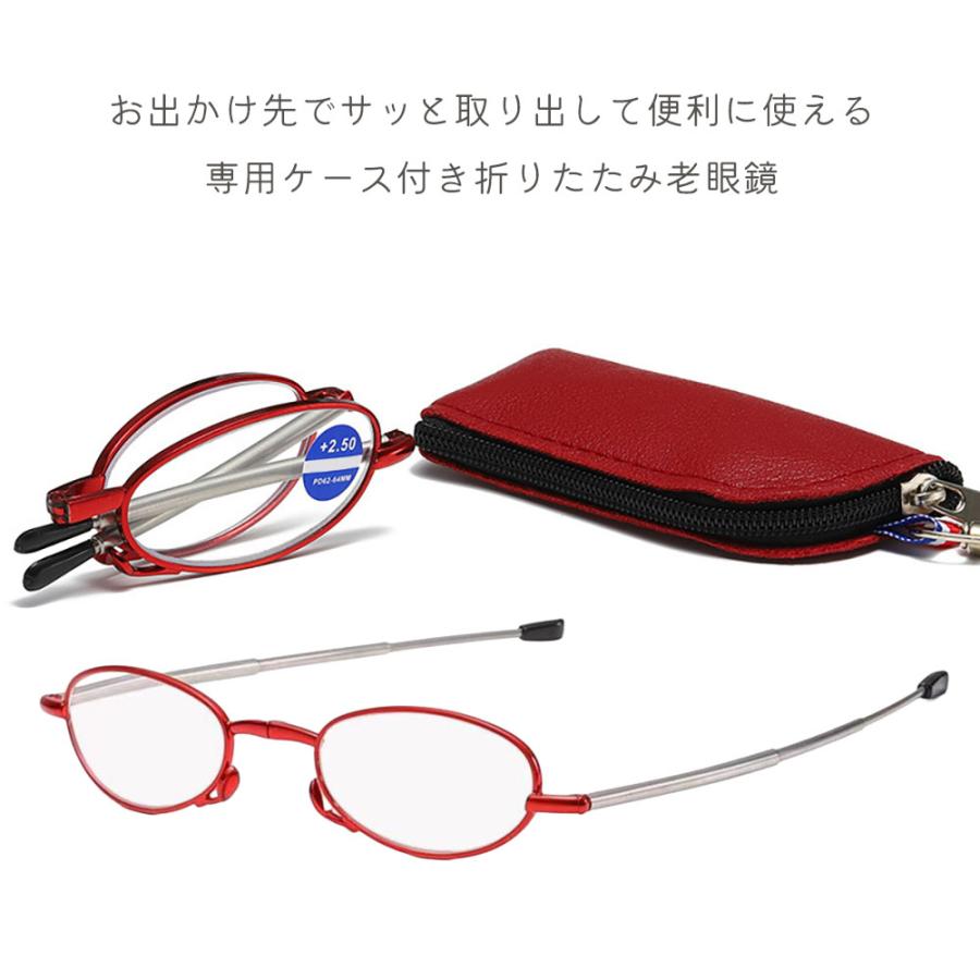 老眼鏡 リーディンググラス 折りたたみ式 度数 +1.0 +1.5 +2.0 +2.5 +
