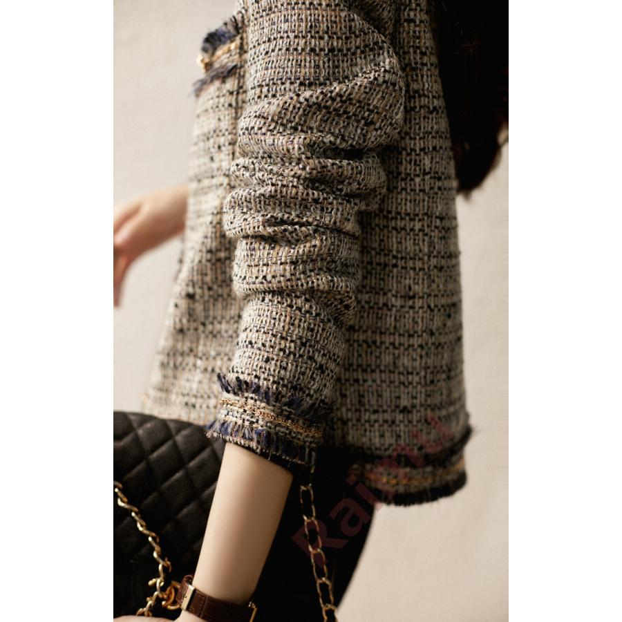 最適な材料 ツイードジャケット レディース 40代 長袖ノーカラージャケット ショット丈ツイードコート 春コートアウター 秋服 大人韓国風 通勤ol オフィス 結婚式 入学式 Heartlandgolfpark Com