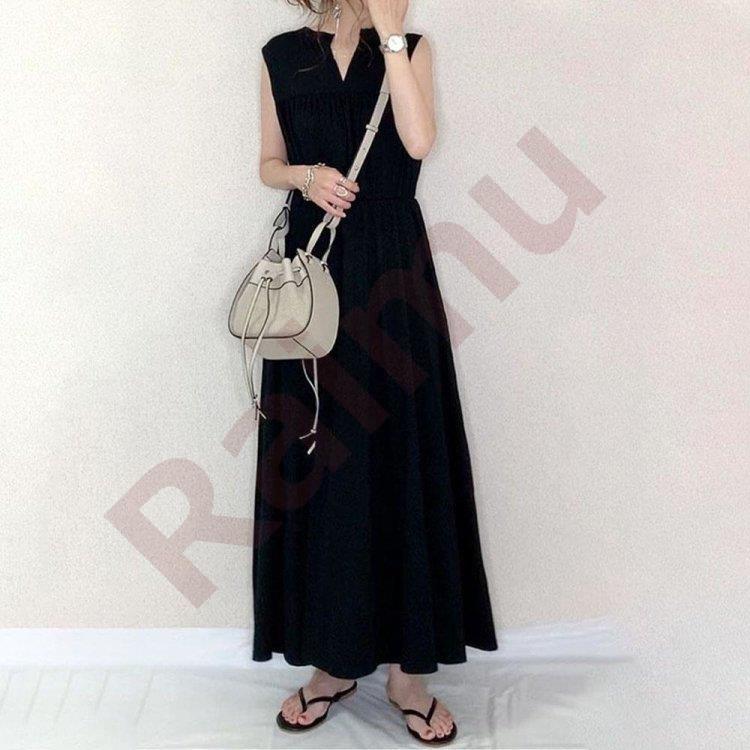 Sale 101 Off マキシワンピース レディース 夏 黒 ノースリーブワンピース マキシ丈 フレア Aラインワンピース ゆったり 体型カバー 大きいサイズ 30代 40代 50代 Aynaelda Com